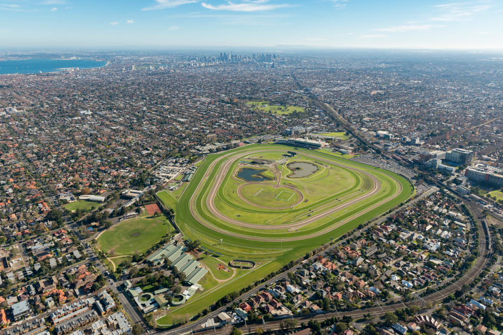 Aerial shot of Caulfield reserve.